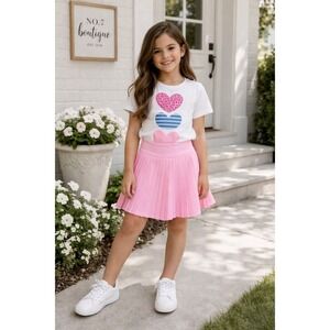 COTTON ON Kids Pink Pleated Tennis Skort Skirt Shorts Girls 7-8 Athletic